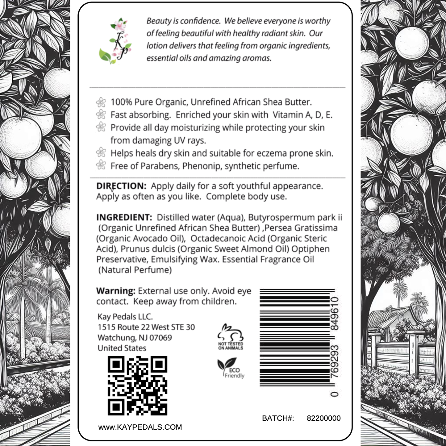 Citrus Sunday Natural Body Lotion Made With Sensitive Skin Fragrance Oil | Organic Unrefined African Shea Butter | Organic Sweet Almond Oil | Organic Avocado Oil
