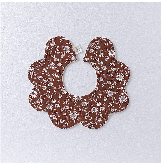 Adorable Simple Pattern Cotton Snap-on Flowers Shaped Bib