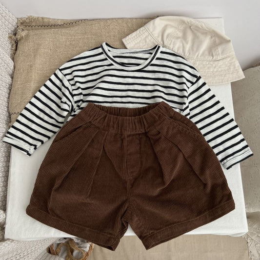 Baby Solid Color Corduroy Fabric Summer Shorts